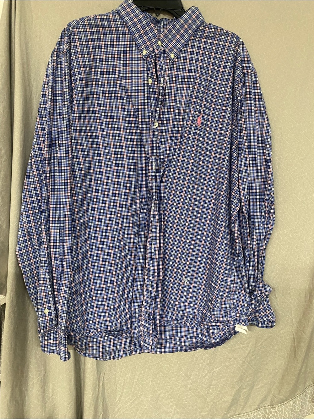 Ralph Lauren Blue and Pink Plaid Button-Down Shirt